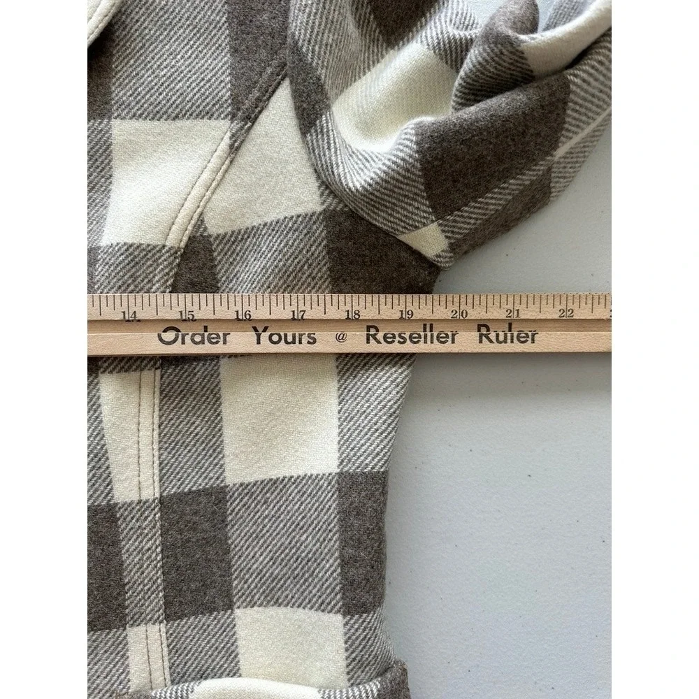 Pendleton Oregon Tweed Wool Blazer Women 14 Jacket Cream Buffalo Check Plaid